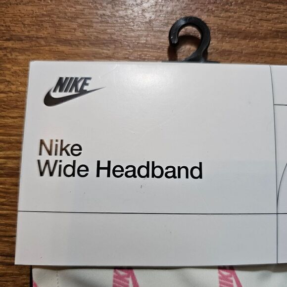 Nike Dri-Fit Wide Headband AOP Logos Off-White Black Pink Gold Unisex Elastic LE - Picture 5 of 7